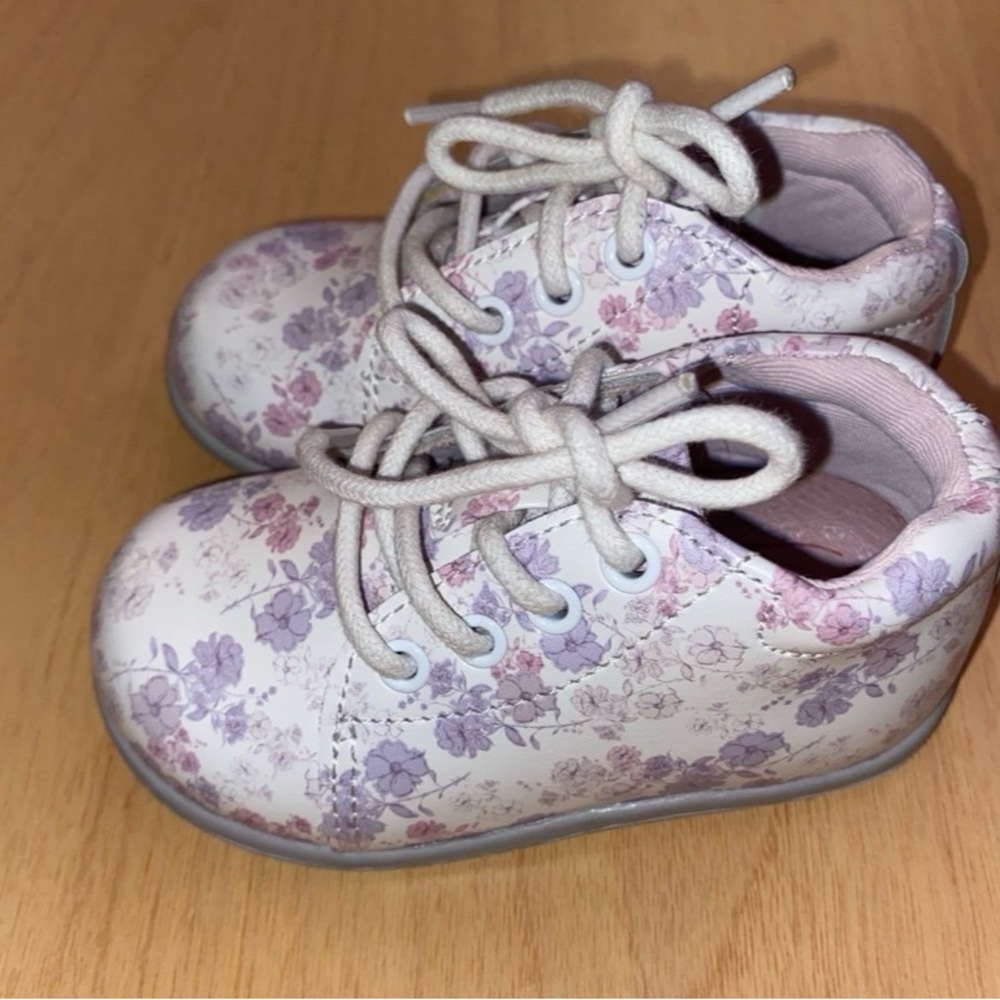 Stride Rite Floral Baby Shoes - Pink and Purple